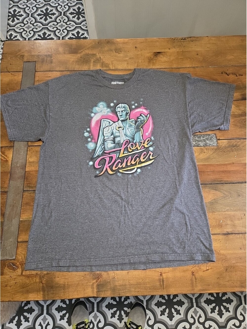 Official Fortnite LOVE RANGER Graphic T-Shirt - Gray - Men's XL - Epic Games